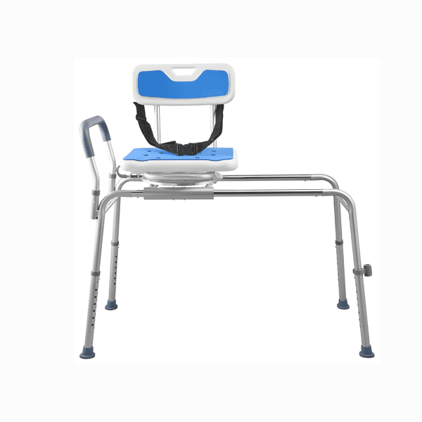 Sliding Shower Chair with Swivel Seat, 400 lbs Tub Transfer Bench with Padded Arms & Backrest, Height Adjustable, for Seniors & Disabled