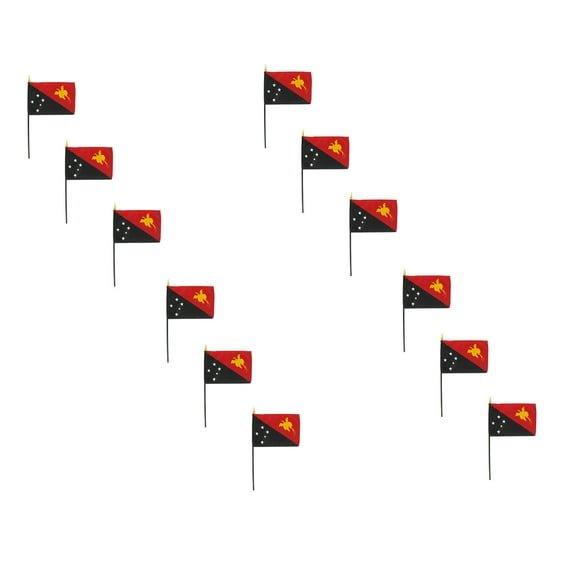 12 pack - Papua New Guinea 4" x 6" Stick Flag