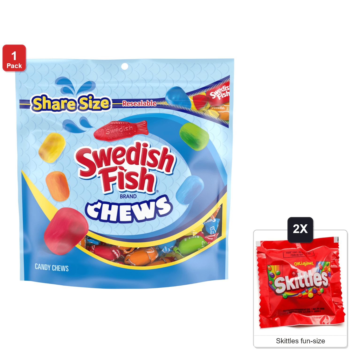 Swedish Fish, Mini Soft and Chewy Candy, 2 oz, 24 pk. - Walmart.com