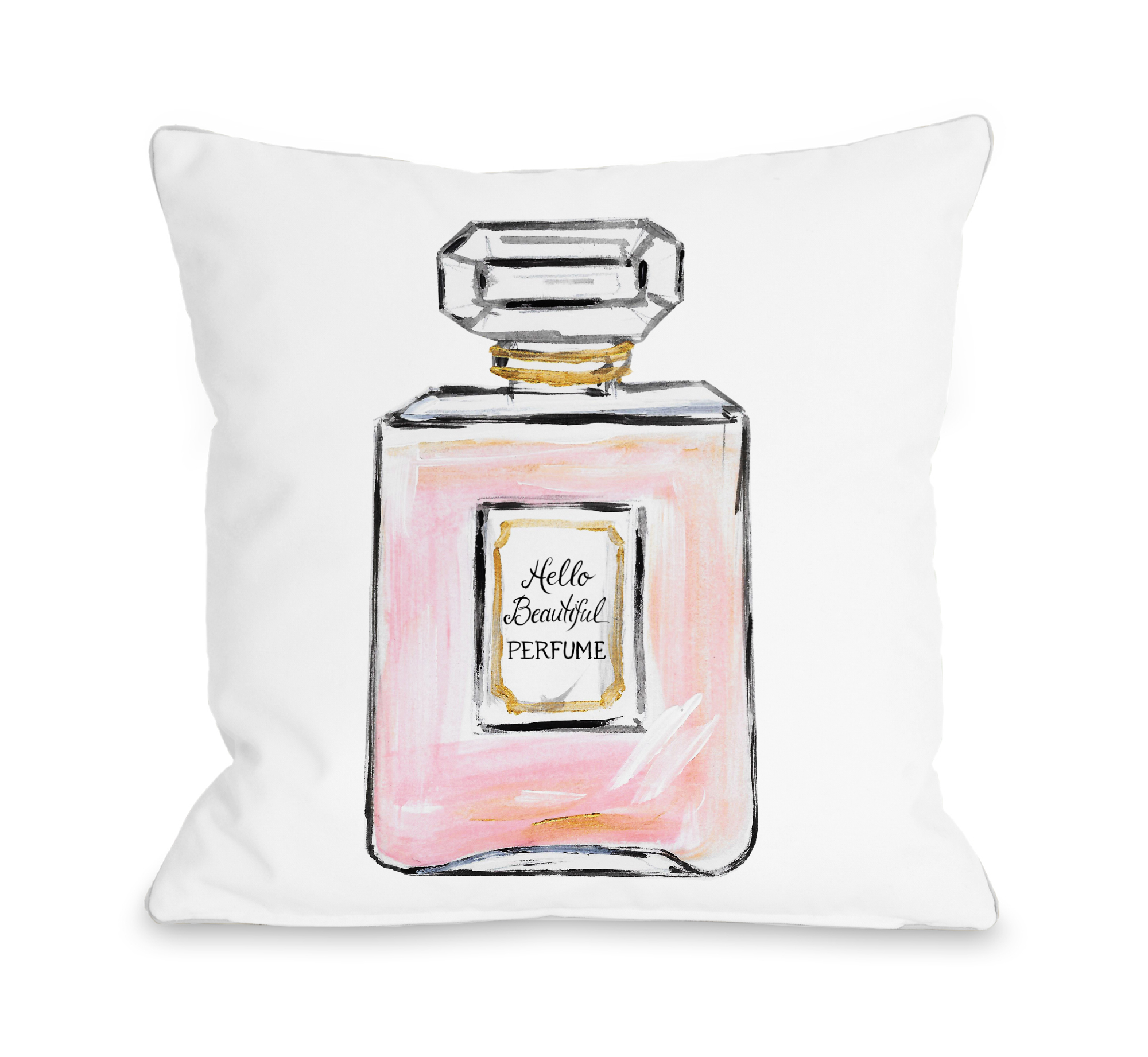 Hello Beautiful Perfume/Multiple Perfumes White Pink Gold 18x18