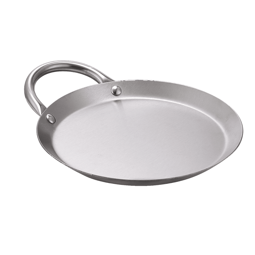 ARC FR2115 8" Round Stainless Steel Comal Griddle Pan with Handle
