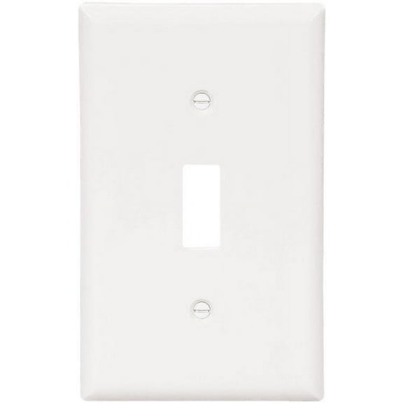 Cooper 5134W White Unbreakable Single Gang Toggle Light Switch Wall Plate (Pack of 10)