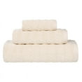 thumbnail image 2 of Superior Zuma Waffle Textured Stripes Zero Twist 3 Piece Towel Set, Ivory, 2 of 10
