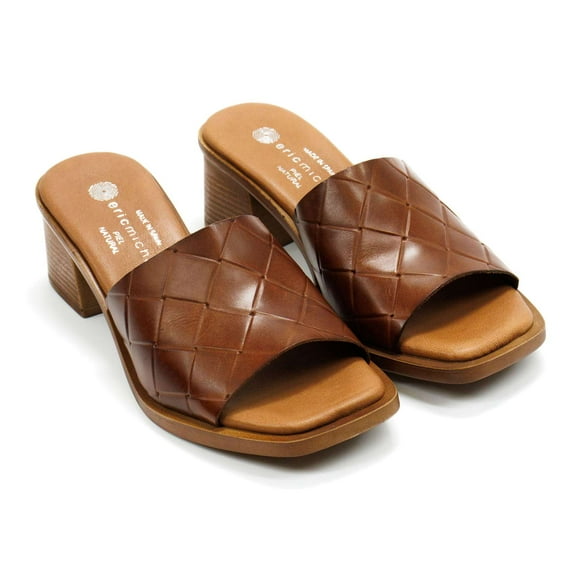 Eric Michael Women's Vicky Slip-On Leather Heels, Tan,10 M US