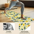 thumbnail image 4 of Yellow Lemon Fruits GreenLeaves Pattern Hot Yoga Mat Towel Non Slip for Hot Yoga - Quick-Drying Yoga Mat Cover with 4 Corner Pockets with Travel Bag - Hot Yoga Towel Non Slip 74"x26", 4 of 6