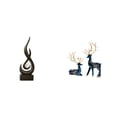 thumbnail image 1 of Escultura abstracta de fuego, estatua de ciervo, figura de reno, adorno de resina, fina elaboración, ideal para oficinas, salas de estar, dormitorios,, 1 of 8