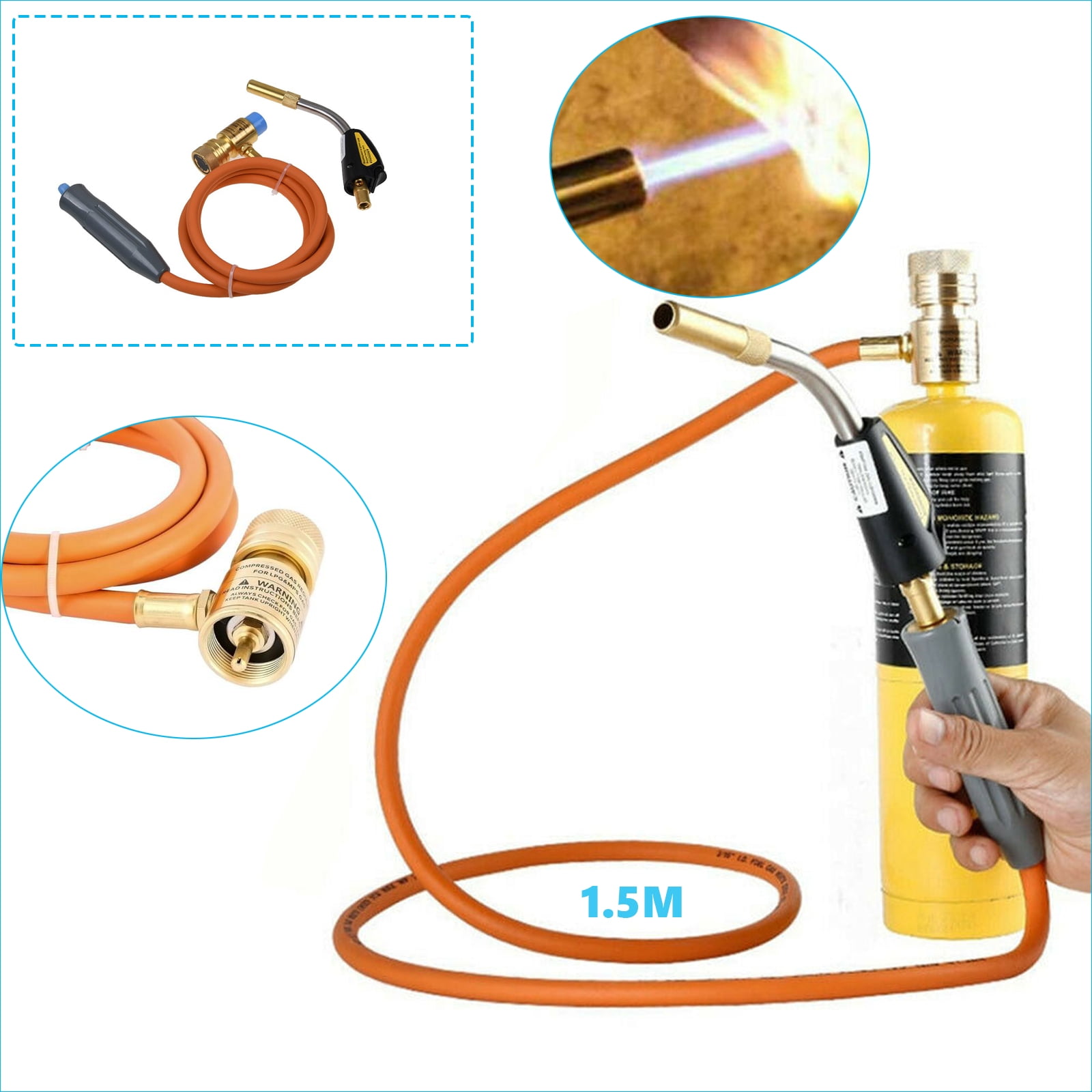 Mapp Gas Plumbing Turbo Burner Torch Propane Soldering Brazing Welding Kit Set 