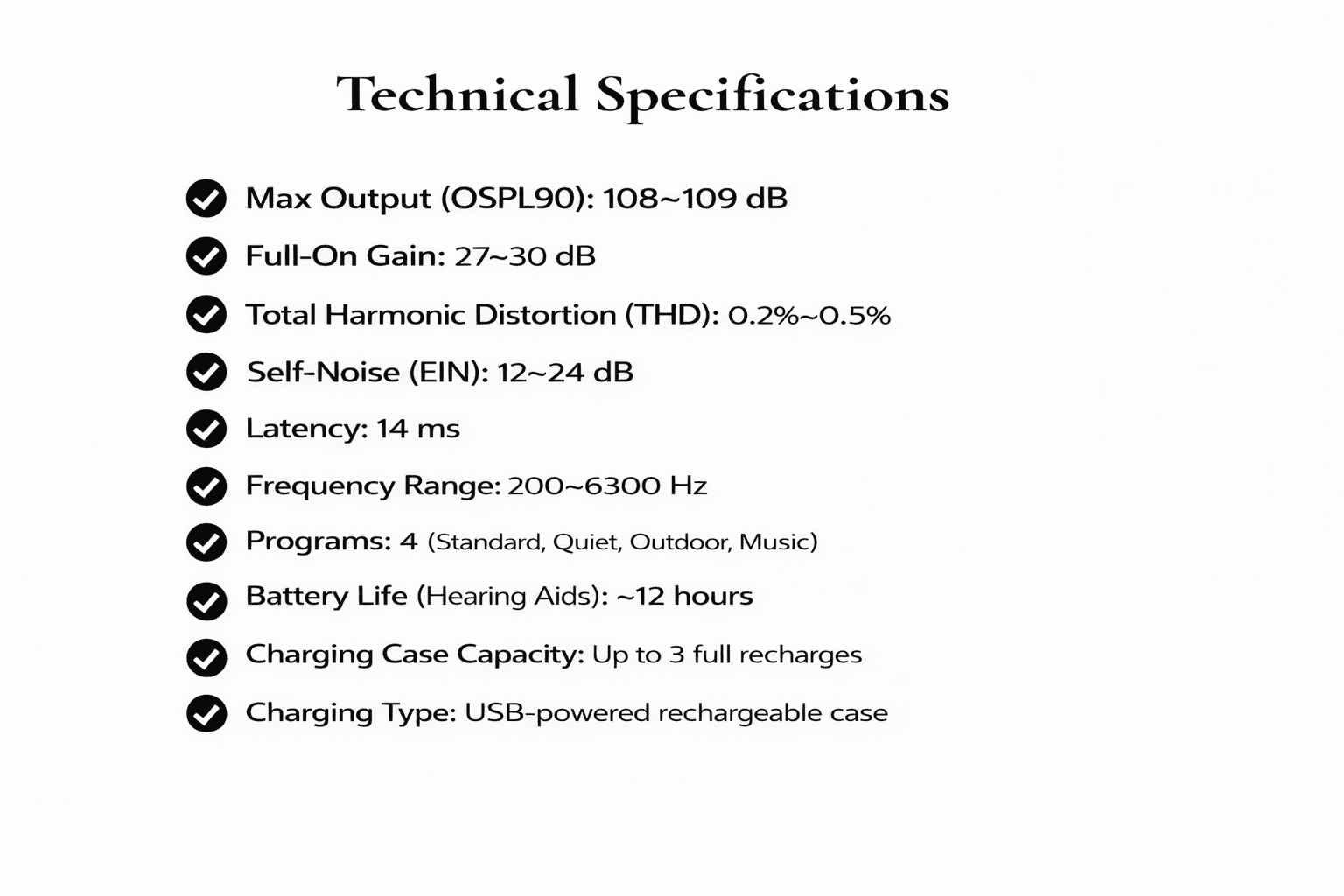 J.Health OTC Rechargeable Hearing Aids for Adults with Mild to Moderate Hearing Loss (Non-Bluetooth)