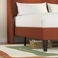 thumbnail image 5 of SHA CERLIN Queen Size Upholstered Platform Bed Frame with Wingback Headboard, Burnt Orange, Adults, 5 of 6