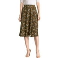 thumbnail image 5 of INSPIRE CHIC Women's High Waisted Split Hem A-Line Floral Skirt M Brown, 5 of 6