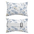 thumbnail image 2 of Pack of 4 Outdoor Lumbar Pillow Covers 12x20 Inch, Blue Yellow Floral Waterproof Throw Pillow Covers Set, Spring Birds Garden Botanical Blossom Decorative Cushion Cases for Patio Porch Car, 2 of 7