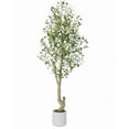 thumbnail image 1 of Qinaqin 5FT Alto Artificial Oliva Tree con Blanco Planter y Verde Fake Moss Great para Hogar Oficina Living Sala Dormitorio Stairs Foyer de Profundidadcor, 1 of 5