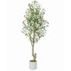 thumbnail image 1 of 6ft (1 piece) de altura faux olive tree con blanca planter y green fake moss para home oficina sala de estar dormitorio stairs y foyer decor, 1 of 5