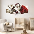 thumbnail image 4 of ZHONGYUTONG 5 Piece Christmas Wall Art Santa Claus and Reindeer Pictures Large Xmas Canvas Painting Prints Winter Holiday Home Wall Decor Framed (8x14inx2pcs 8x18inx2pcs 8x22inx1pcs), 4 of 4
