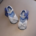 thumbnail image 4 of LNMQLPDBS Toddler Girl Shoes Glitter Sequins Bow Decoration Performance Dance Shoes for Girls Pearl Shining Kids Princess Shoes Dress Shoes for Party and Wedding Blue 23, 4 of 6
