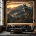 thumbnail image 6 of Wolf on Rocky Outcrop with Sunset in Mountain Valley, Majestic Illustration for Wildlife Fans, Nature Digital Art Decor, Housewarming Gift, Tapestry Wall Hanging for Bedroom and Living Room, 6 of 7