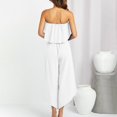 thumbnail image 3 of Aayomet Bodysuit For Women Jumpsuit Women's Summer Casual Solid Color Strapless Top Flowy Wide Leg Long Jumpsuit,White M, 3 of 5