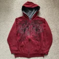 thumbnail image 3 of Sudadera con capucha y cremallera con estampado de letras de hip hop callejero retro de los años 90 para hombres y mujeres, sudadera holgada nueva con capucha Y2K Harajuku Punk Gothic, 3 of 5