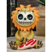 Furrybones Raion Lion With Meat Skeleton Statue 2.75"H Furry Bones Madagascar