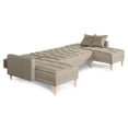thumbnail image 4 of Sala Modular Doble Chaise Makora Travis con Memory Foam, Color Arena Lino Respaldo Reclinable de 3 Posiciones, 4 of 7