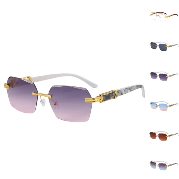Lumistal Rimless Sunglassesfor Women Gradient Color Square Frame UV Protection Sunglasses Fashionable Lightweight Sun Glasses for Women Outdoor Sports Running Riding Pink One Size