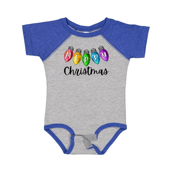 Inktastic Merry Christmas Rainbow Holiday Lights Boys or Girls Baby Bodysuit