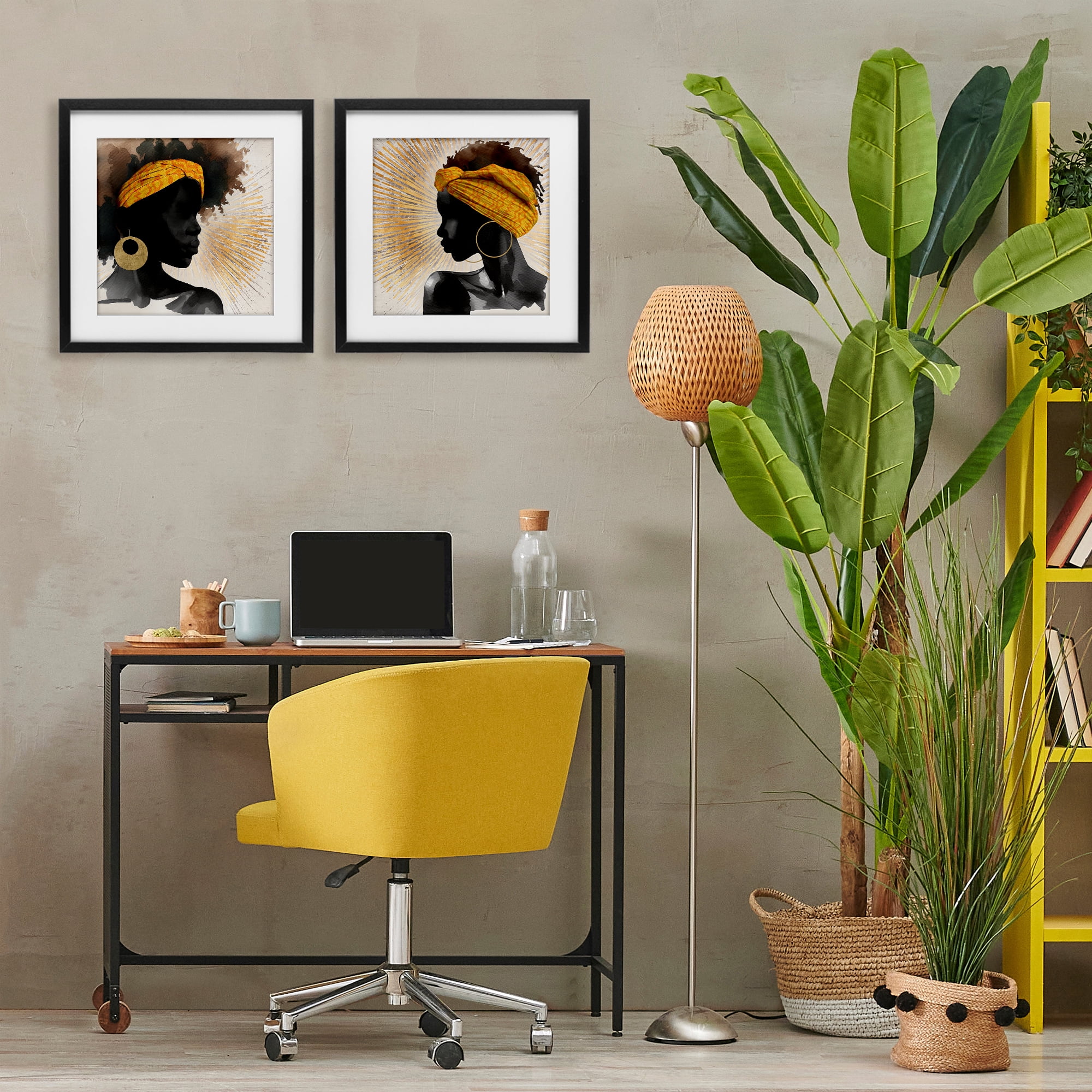 Stupell Industries Radiant Portraits Of Women 2 Piece Black Framed Print Under Glass Set, design by CAD Designs