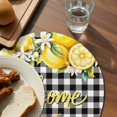thumbnail image 3 of Yellow Lemons Round 13 Inch Placemats Set of 2, Summer Fruits Leaves Botanical Buffalo Plaid HeatResistant Non Slip Place Mats for Dining Table, Wipeable Braided Kitchen Table Mats for Housewarming, 3 of 9