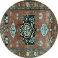 thumbnail image 1 of Ahgly Company Indoor Round Persian Light Blue Traditional Area Rugs, 3' Round, 1 of 4
