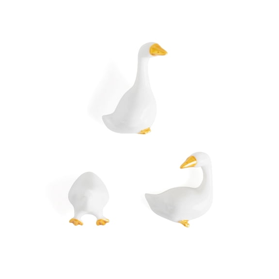U Brands Geese Magnets, White and Gold, 3 Count