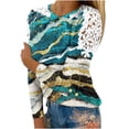thumbnail image 2 of Lolmot Tops for Women Casual Print Round Neck Lace Hollow Out Long Sleeve Pullover Slimming Blouse T-Shirt Basic Loose Trendy Tunic Tops, 2 of 5