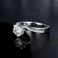 thumbnail image 2 of Kalapi Jewel 14K White Gold Plated Round Cut 1.4 Ct Moissanite Bypass Solitaire Engagement Ring for Women – Stone with Accent Details – Elegant Wedding & Promise Jewelry Gift, 2 of 4