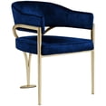 thumbnail image 3 of Meridian Furniture Madelyn Navy Velvet Dining Chair (Set of 2), 3 of 6