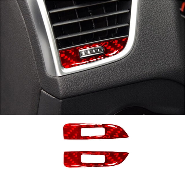 Real Bright Soft Car Interior Carbon Fiber Sticker DecorationRed Carbon Fiber Interior Side Air Vent Accent Cover For Audi Q5 2009-17Auto Car Protection Interior Accessories