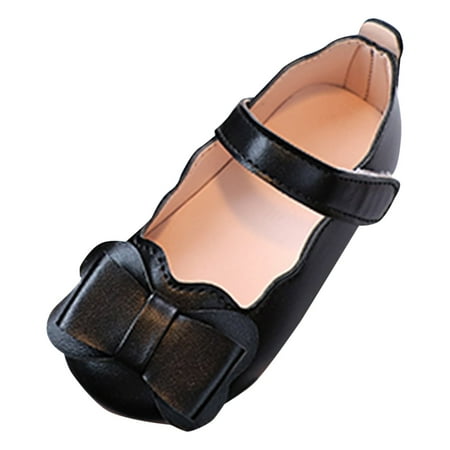 

Entyinea Little and Big Girl Ballet Flats with Ankle Strap (Black 10.5)