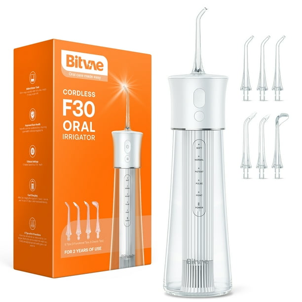 Bitvae Irrigador oral portatil 6 Consejos Ipx7 oral 5 modos impermeable Agua limpiador de agua Recogida oral portatil 5 Modos limpiador Usb 6 Agua Usb Agua Ipx7 Bodega Aurrera en linea