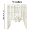thumbnail image 5 of Fmxomd Semi-Sheer Floral Lace Curtain Swag for Kitchen Half Window Bathroom Decoration Rod Pocket,59 x 39 Inch, 1 Panel, Beige, 5 of 6