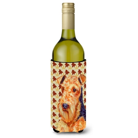 

Caroline s Treasures LH9111LITERK Airedale Fall Leaves Portrait Wine Bottle Hugger Wine Bottle multicolor