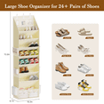 thumbnail image 2 of Criusia Over the Door Shoe Organizer, Hanging Shoe Storage with Deep Pockets ,Ideal for Sneakers, Heels, Boots, Fits 16-24 Pairs of Shoes, Beige, 2 of 7
