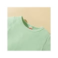 thumbnail image 5 of hirigin 2Pcs Toddler Summer Ribbed Outfit, Solid Color Short Sleeve T-Shirt + Drawstring Shorts for Girls, Boys, 6 Months to 4 Years, 5 of 9