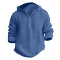 thumbnail image 4 of JUMEYU Boys Cotton and Linen Hooded Shirts Uniform Long Sleeve Tops Fall Casual Comfy Button Down Preppy Shirt for Boys 6T 7T (Blue,6-7 Years), 4 of 4