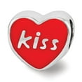 thumbnail image 2 of FB Jewels Sterling Silver Reflections Red Enamel LOVE & XXX Heart Bead, 2 of 3