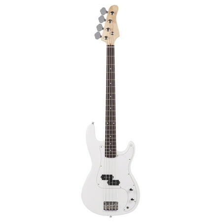 - UBesGoo 4-String Acoustic Electric Bass Guitar 5 Color With 1 x Power Wire And 2 x Tools White