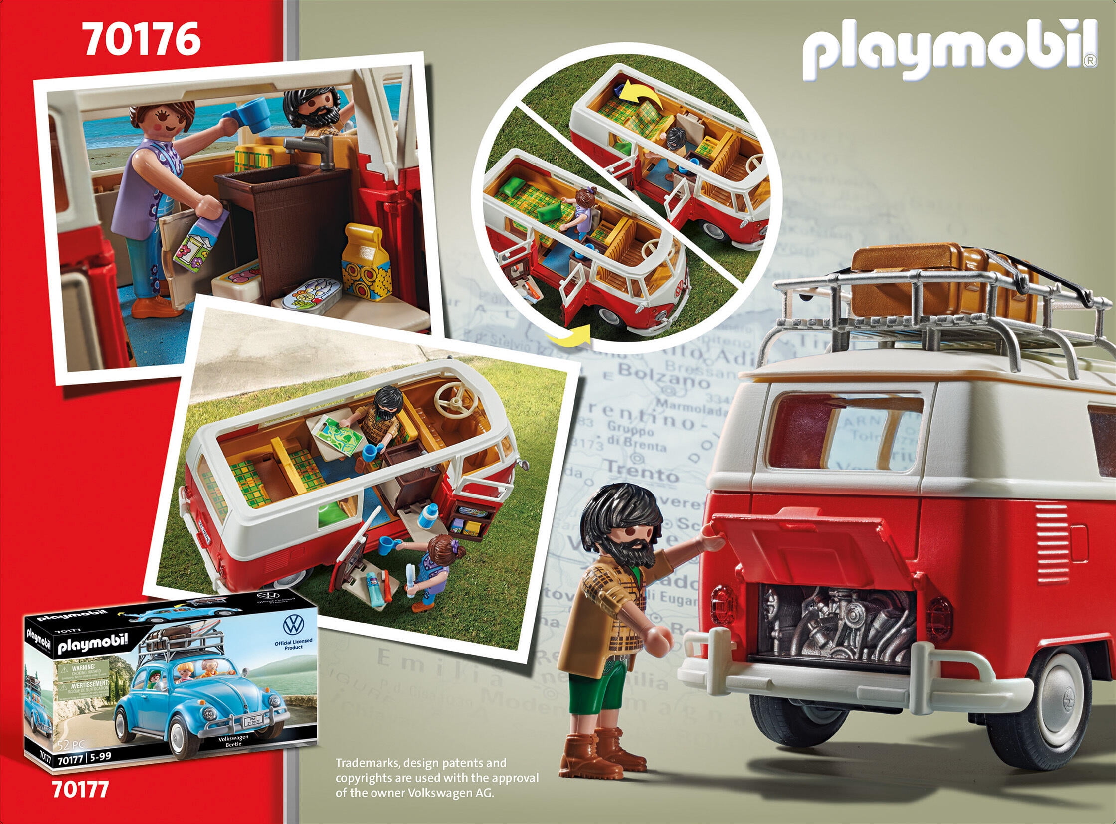 PLAYMOBIL Volkswagen T1 Camping Bus - 74 Pcs