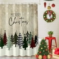 thumbnail image 5 of Merry Christmas Shower Curtains for Bathroom, Buffalo Xmas Tree Waterproof Fabric Shower Curtain for Bathroom Bathtub Decoration, Machine Washable, 36"x72", 5 of 9