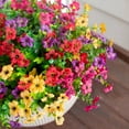 thumbnail image 5 of PPKVUFD 2 Bundles Artificial Flowers for Outdoors Fake Silk Flowers UV Resistant Faux Plastic Plants for Spring Summer Garden Porch Window Box Table Vase Home Indoor Outdoor Decoration, White, 5 of 9