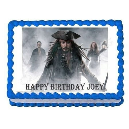Pirates of the Caribbean Jack Sparrow Edible Image Birthday Cake Topper, by TNCT