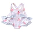 thumbnail image 1 of CNKOO Girl Swimwear Bow Cake Pattern Backless Ruffles Suspender Swimsuit, 1 of 6