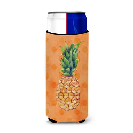 

Carolines Treasures BB8193MUK Pineapple Orange Polkadot Michelob Ultra Hugger for slim cans Slim Can multicolor