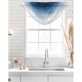 thumbnail image 4 of Waterfall Valances for Windows, Navy Blue Ombre Kitchen Sheer Valance Curtains, Modern Moire Wave Gradient Rod Pocket Elegant Swag Valances for Living Room Bedroom, 47.2"x38.5", 3 Panel, 4 of 8